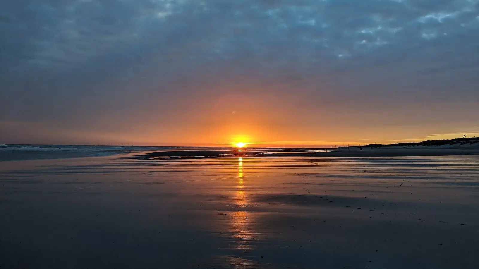 Sonnenuntergang am Strand von Wangerooge